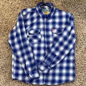 DIXXON Blue and White Plaid Button-Down Shirt